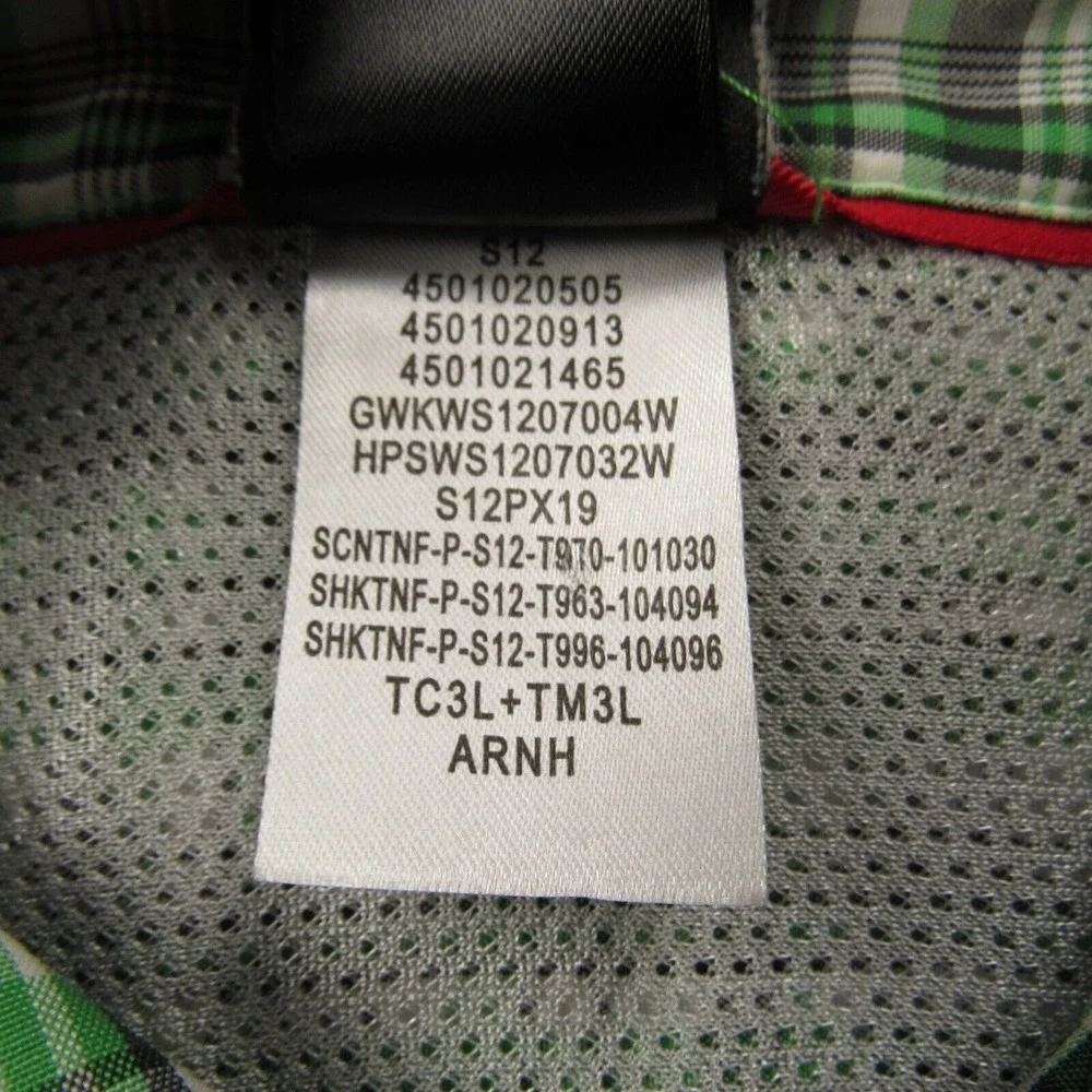 The North Face Shirt Men Medium Green‎ Black Plaid Hiker Camp Outdoors